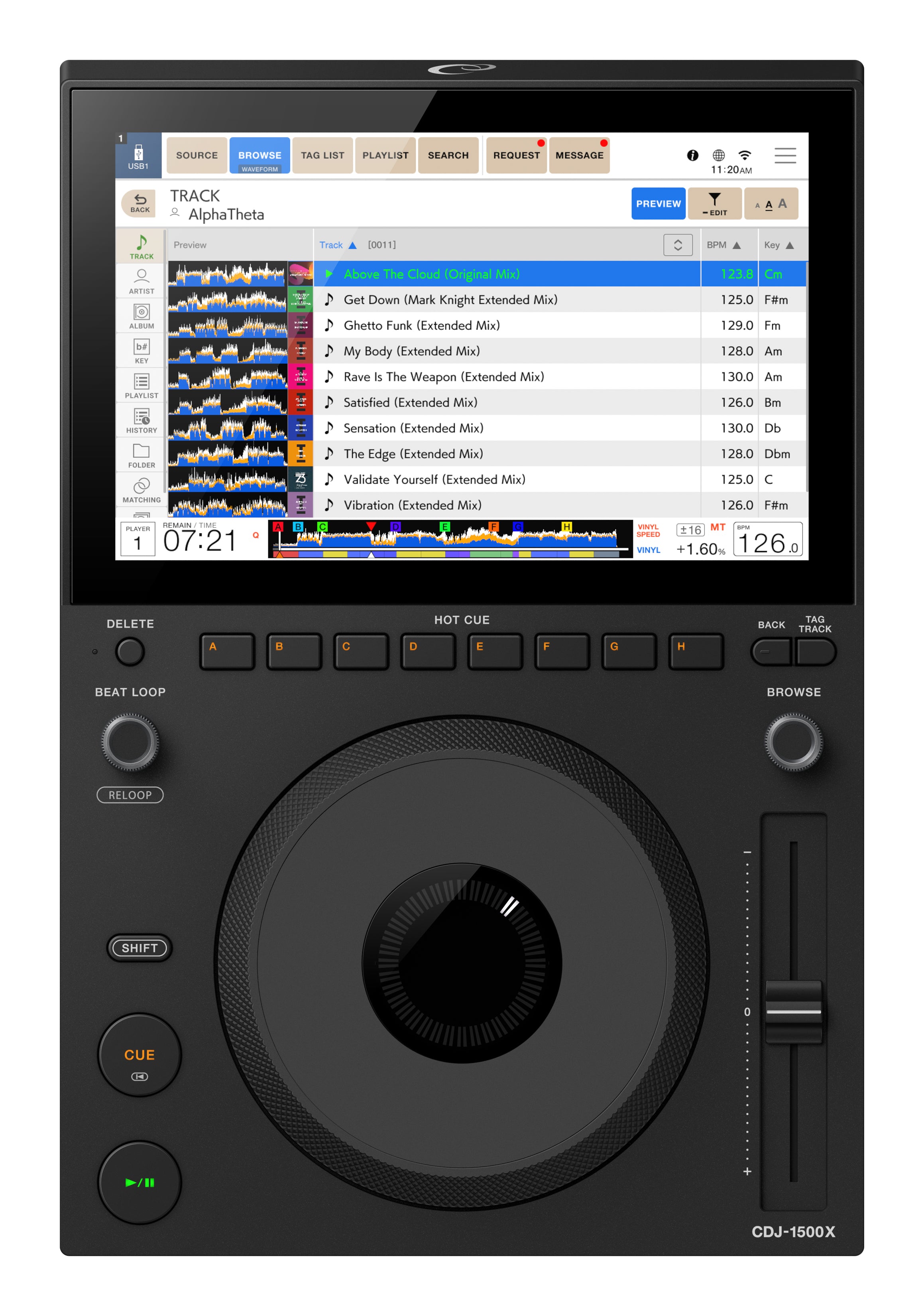 AlphaTheta CDJ-1500X Professional Digital Media Player – Black