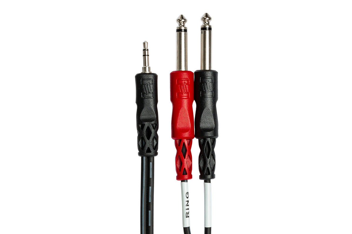 Hosa CMP153 Stereo Breakout, 3.5 Mm Trs To Dual 1/4 In Ts, 3 Ft / 0.9M