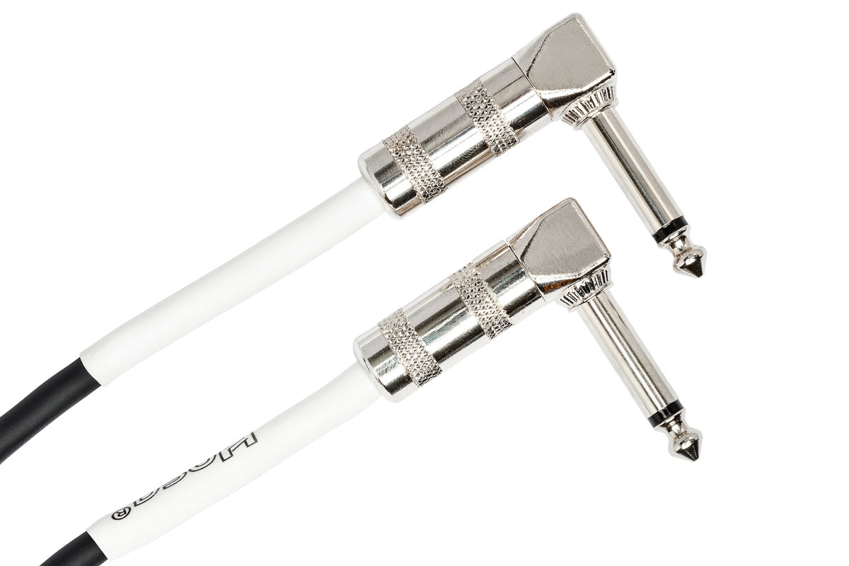 The Hosa CPE411 Guitar Patch Cable, Right-Angle To Same, Various Lengths