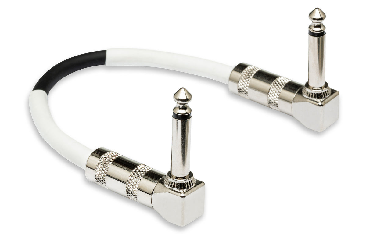 The Hosa CPE411 Guitar Patch Cable, Right-Angle To Same, Various Lengths