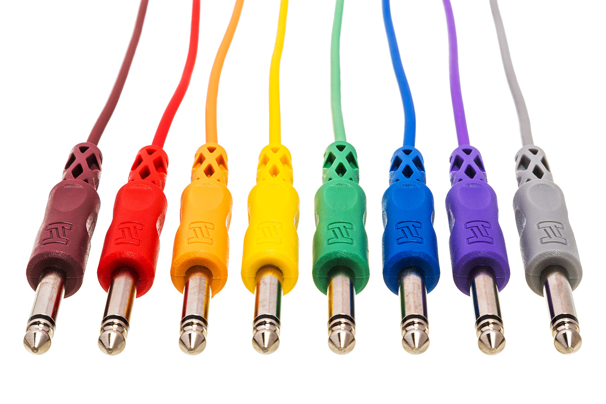 The Hosa CPP830 Unbalanced Patch Cables, 1/4 In TS To Same, 1 Ft / 0.3M
