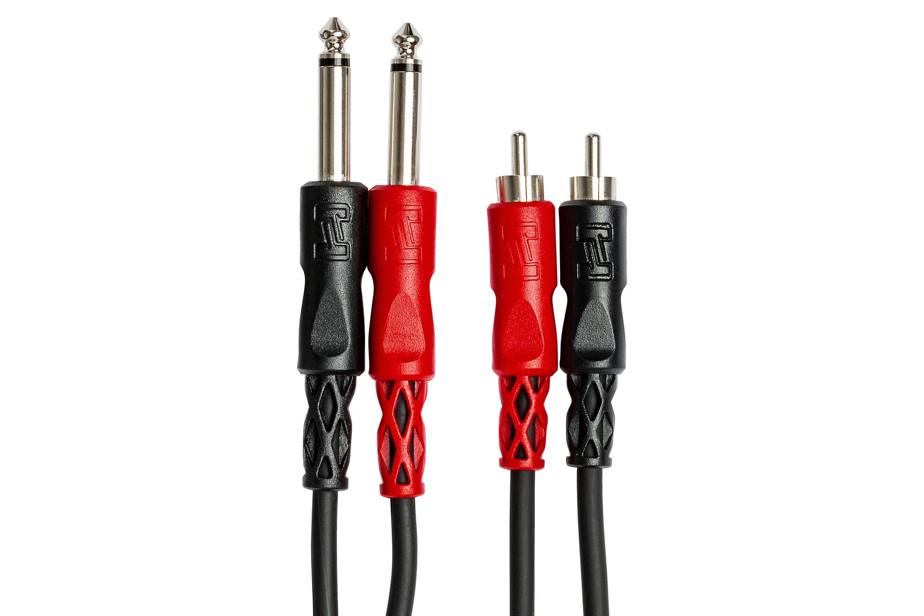 Hosa CPR202 Stereo Interconnect, Dual 1/4 In TS To Dual RCA, 2 M
