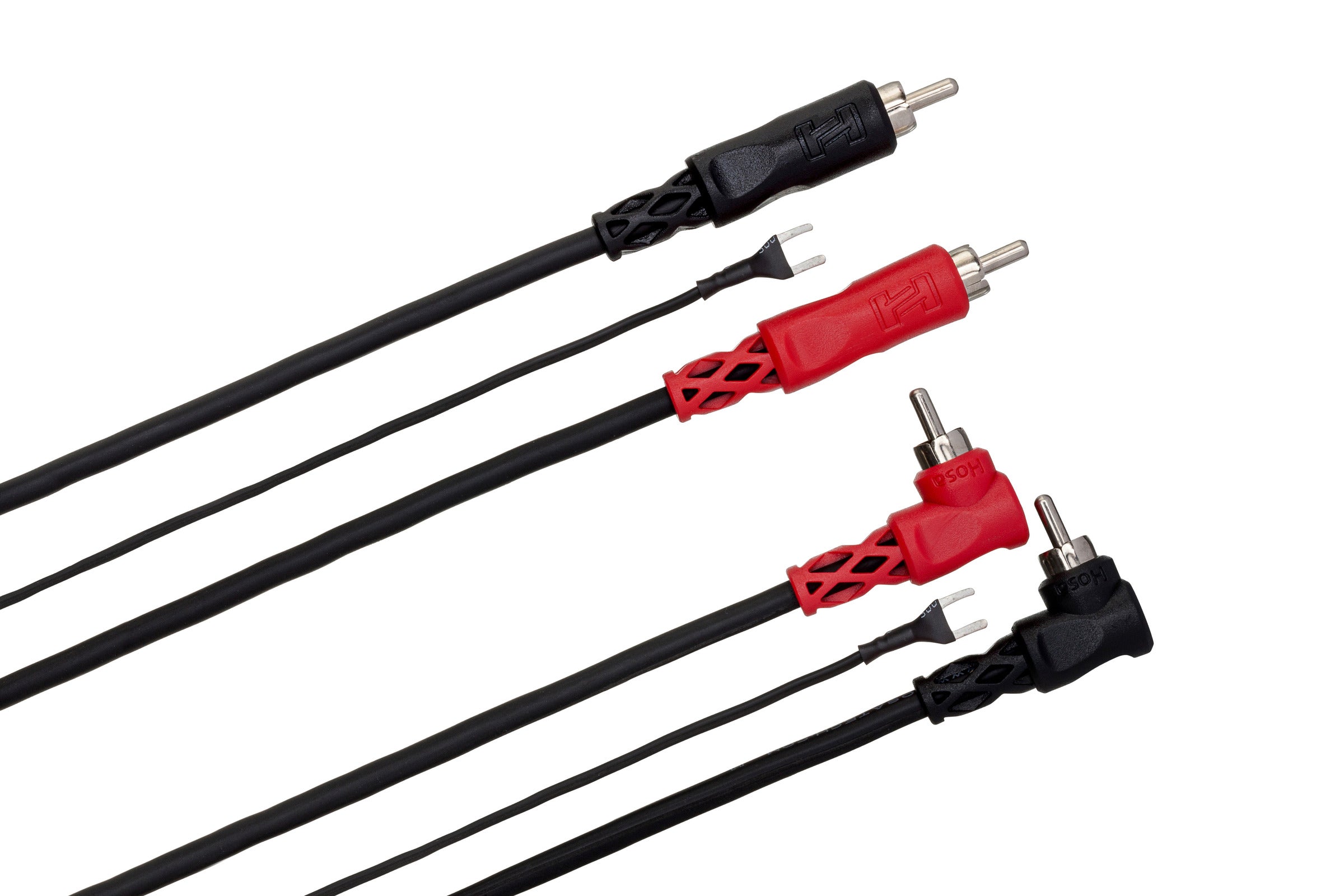 Hosa CRA202DJ Stereo Interconnect, Dual RCA To Dual Right-Angle RCA With Ground Wire, 2 M
