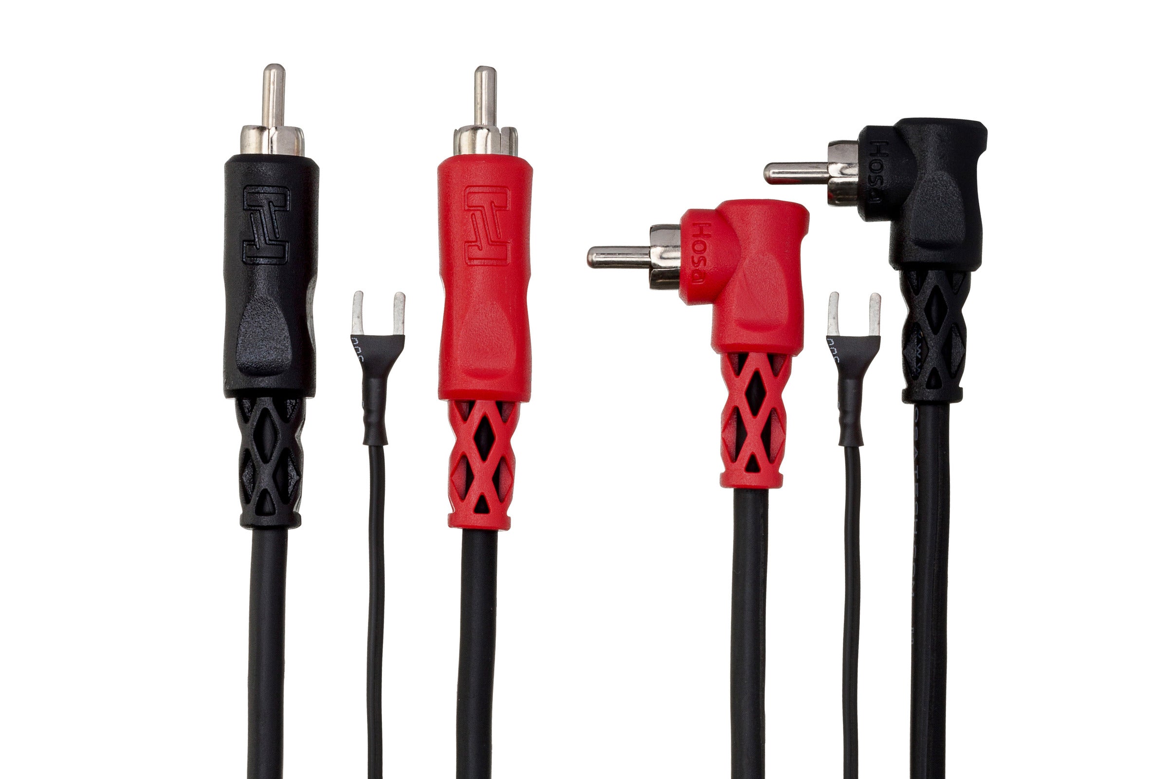 Hosa CRA201DJ Stereo Interconnect, Dual RCA To Dual Right-Angle RCA With Ground Wire, 1 M