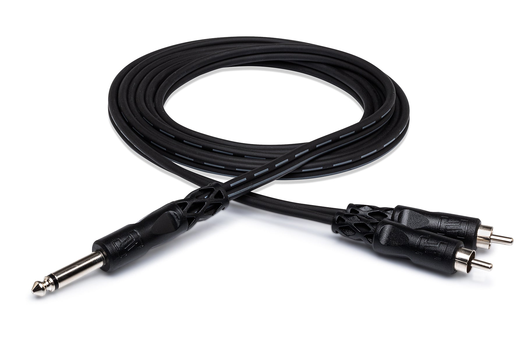 Hosa CYR101 Y Cable, 1/4 In TS To Dual RCA, 1 m