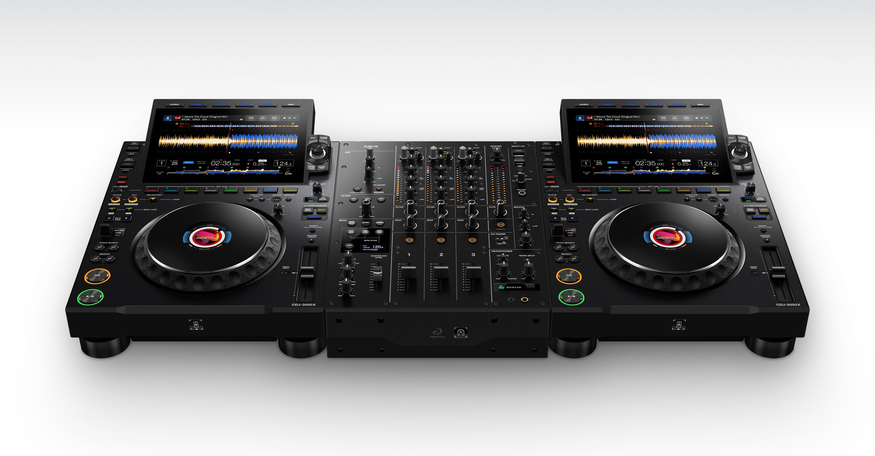 AlphaTheta DJM-V5 Professional 3-Channel DJ Mixer with SonicLink Wireless Monitoring
