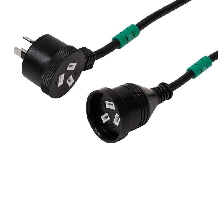 Piggyback Extension Power Cord - Black