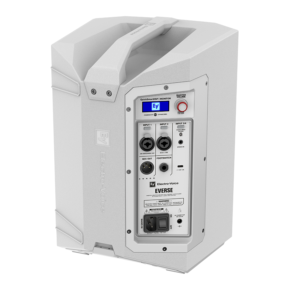 Electro-Voice EVERSE 8 WHITE – Weatherised Battery-Powered Speaker w/Bluetooth Audio & Control