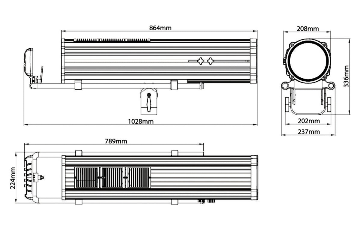 Event Lighting FOLLOW600 - 600W LED Followspot with Stand and Road Case