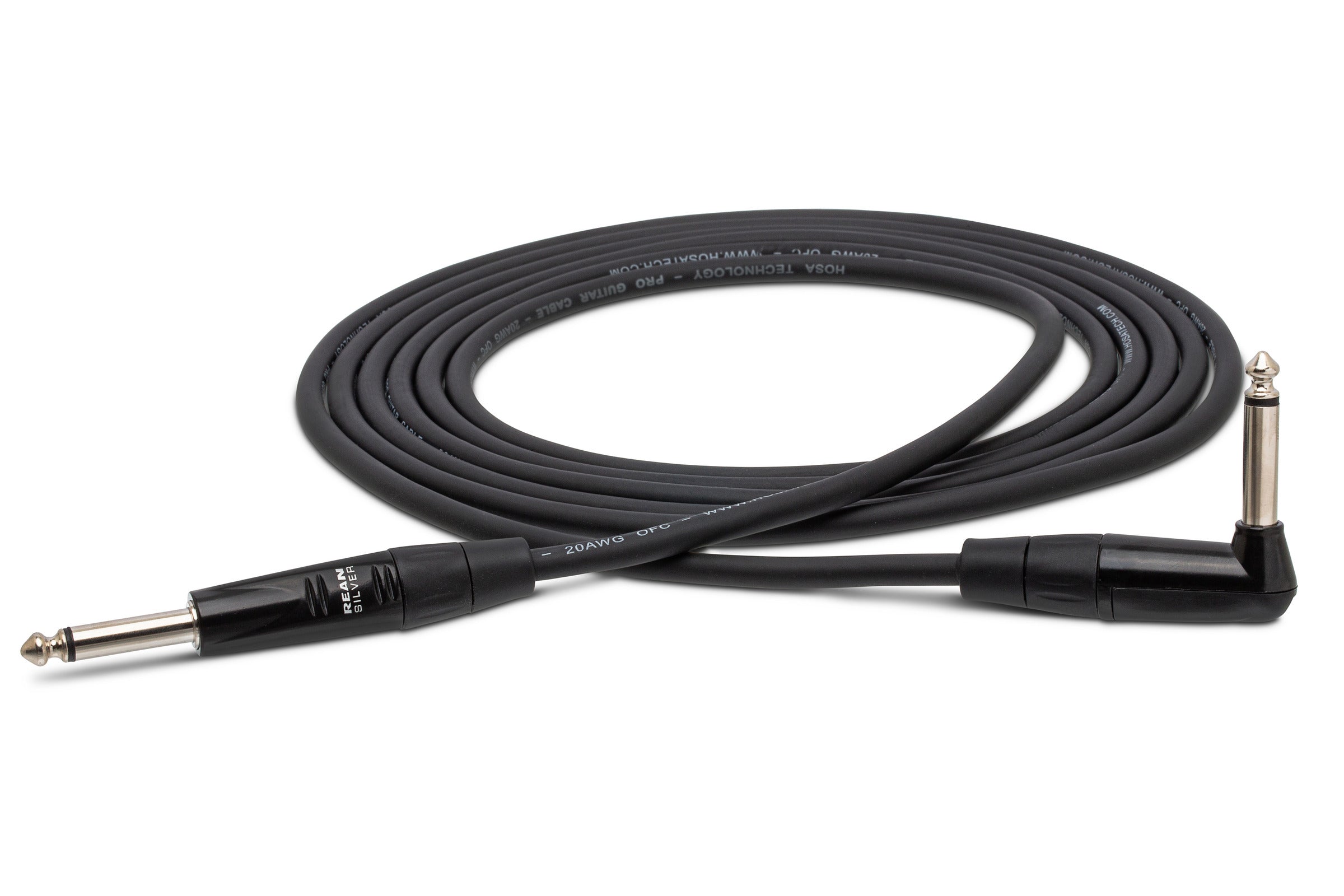 Hosa Pro HGTR025R Pro Guitar Cable, Rean Straight To Right-Angle, 25 Ft / 7.6M