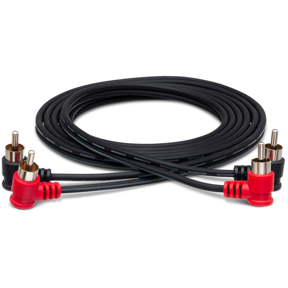 Hosa CRA202RR Stereo Interconnect, Dual Right-Angle RCA To RCA, 2 M