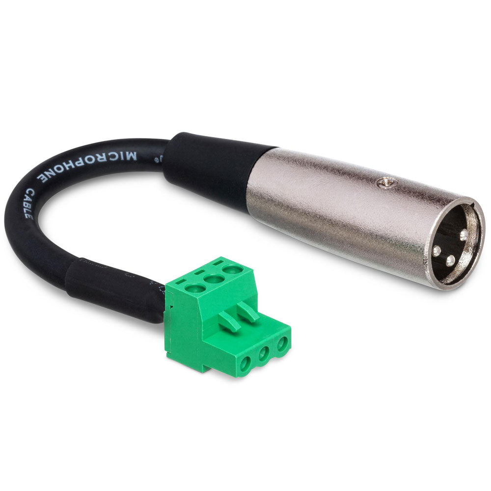 Hosa PHX206Mbulk Low-Voltage Adapter, PHX3F To XLR Male, 6 In / 15Cm