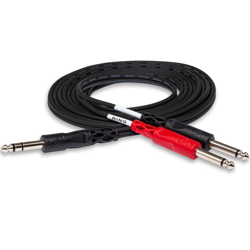 Hosa STP204 Insert Cable, 1/4 In TRS To Dual 1/4 In TS, 4 M