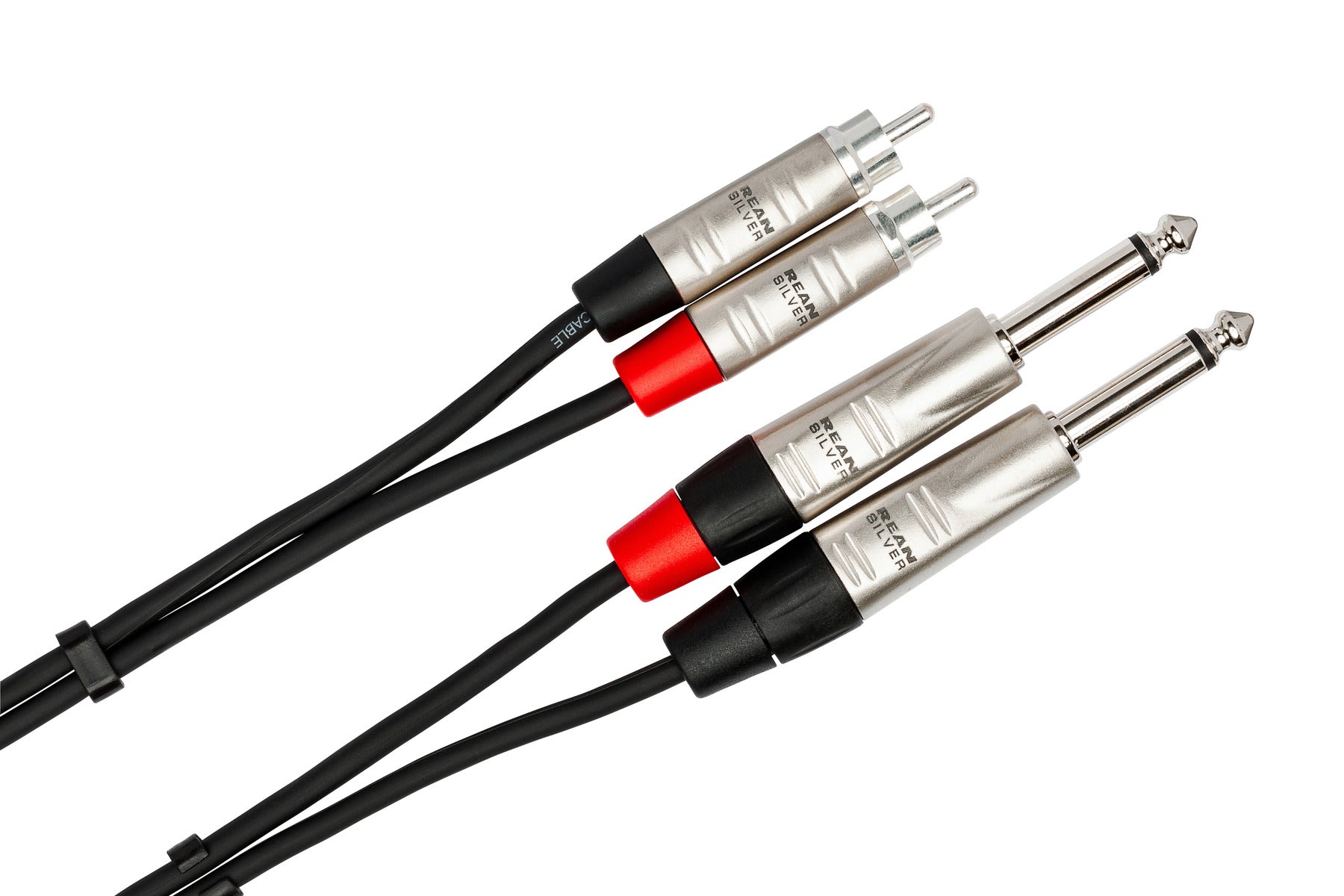 Hosa Pro HPR003X2 Pro Stereo Interconnect, Dual Rean 1/4 In TS To RCA, 3 Ft / 0.9M