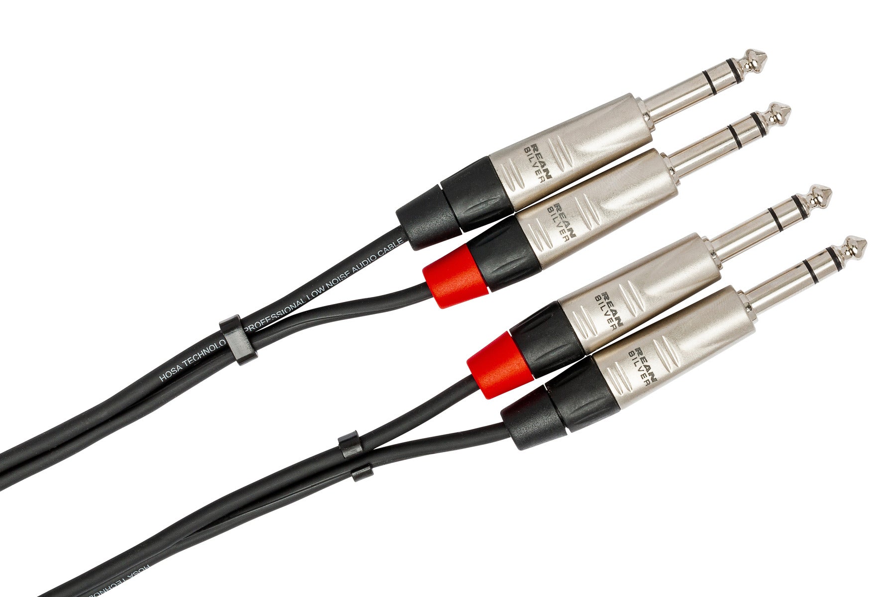 Hosa Pro HSS005X2 Pro Stereo Interconnect, Dual Rean 1/4 In TRS To TRS, 5 Ft / 1.5M