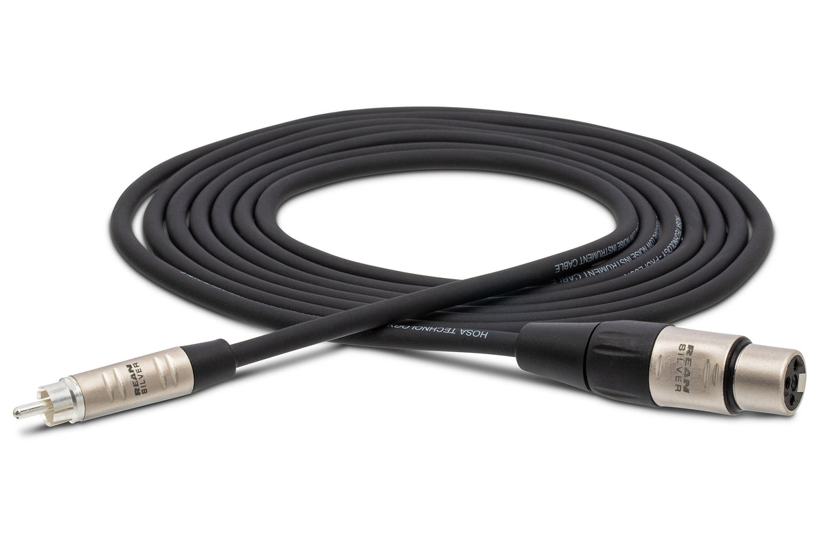 Hosa Pro HXR020 Pro Unbalanced Interconnect, Rean XLR Female To RCA, 20 Ft / 6M