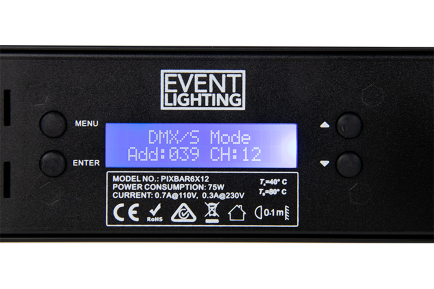 Event Lighting PIXBAR6X12 - 6x12W RGBWAU Pixel Control Bar