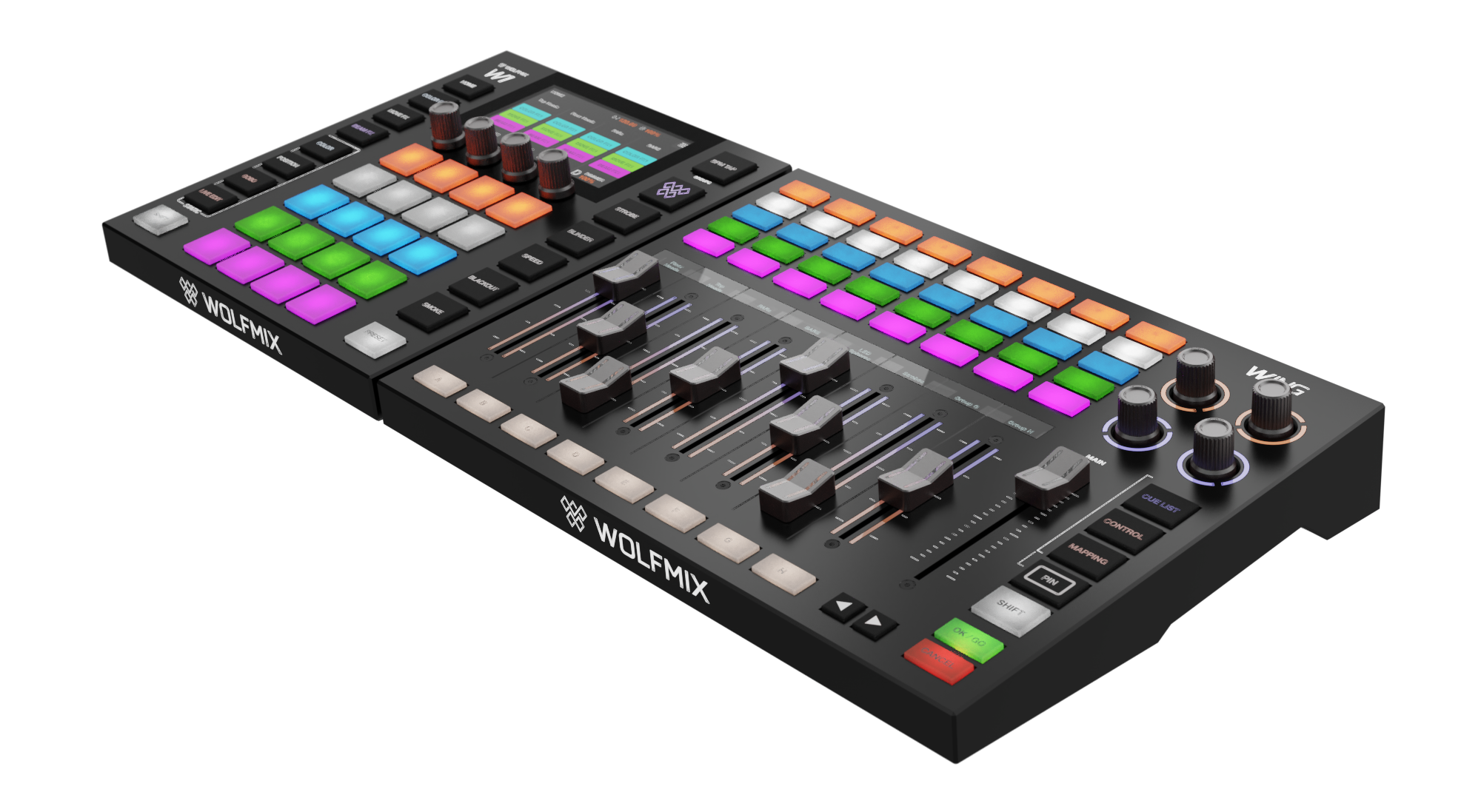 Wolfmix Wing 8 Motorised Faders Expansion for Wolfmix Lighting Controller