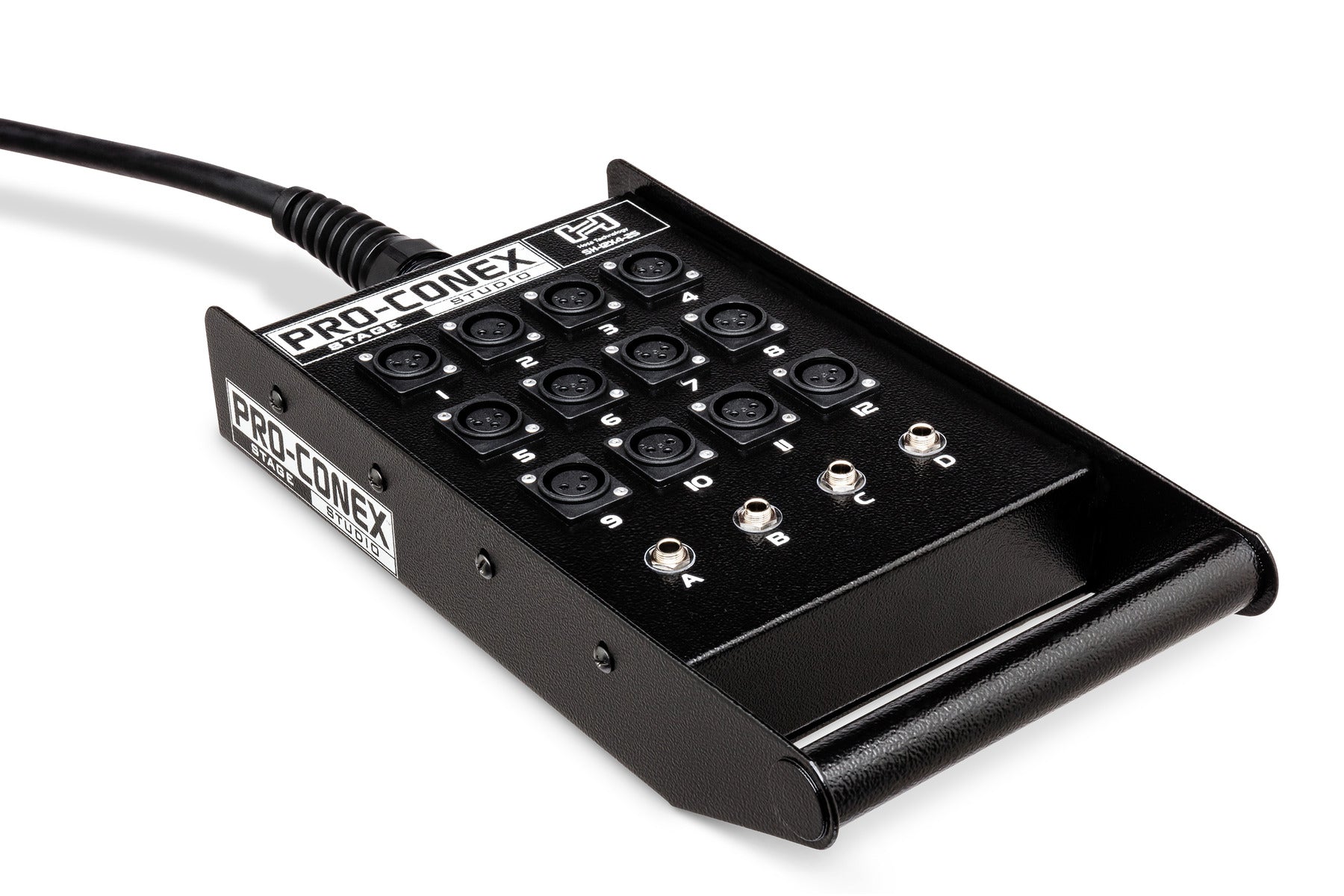 Hosa SH12X425 Pro-Conex Stage Box Snake, 12 X XLR Sends And 4 X 1/4 In TRS Returns, 25 Ft / 7.6M