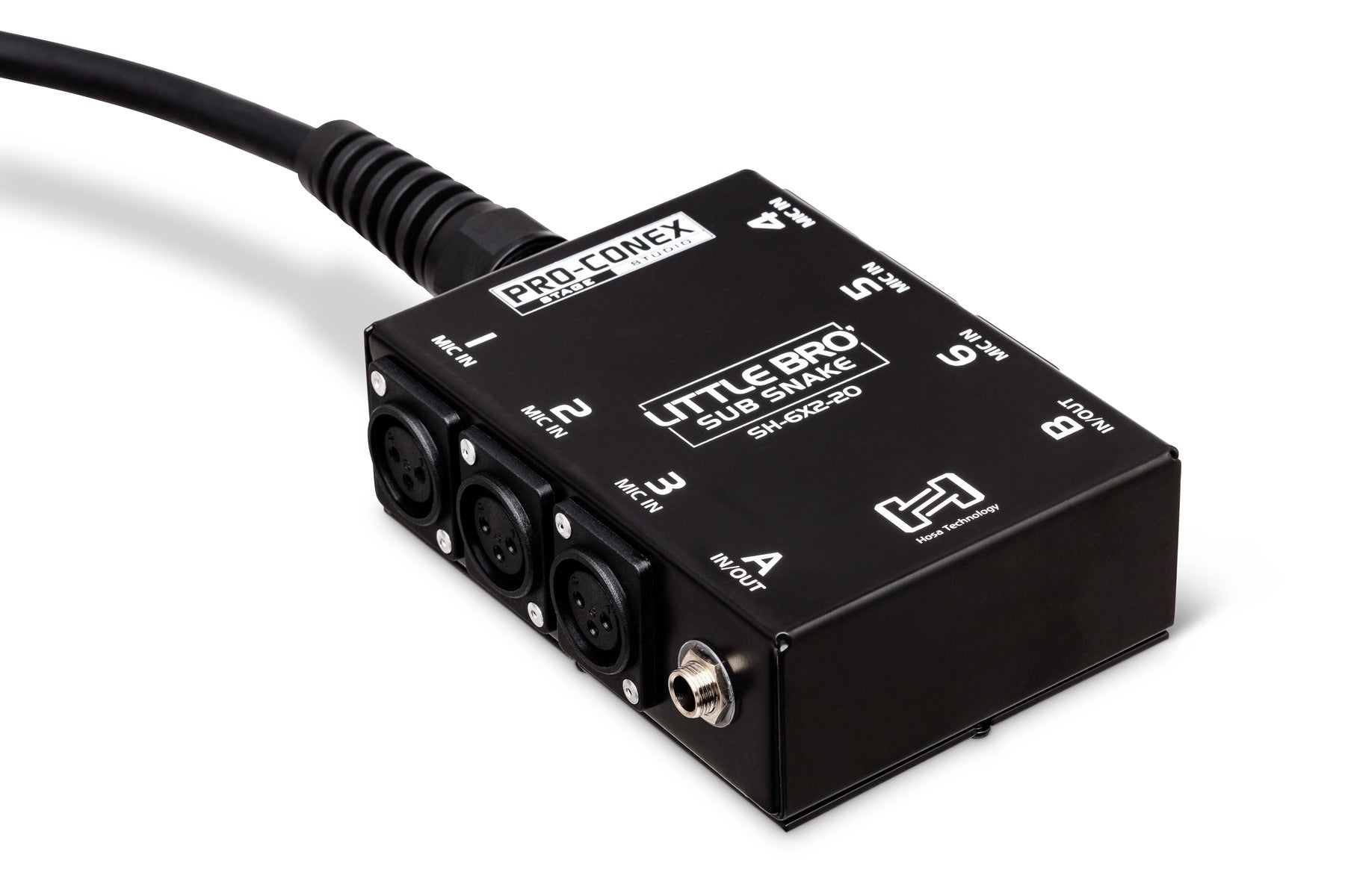 Hosa SH6X250 Pro-Conex Little Bro' Sub Snake, 6 X XLR Sends And 2 X 1/4 In TRS Returns, 50 Ft / 15M