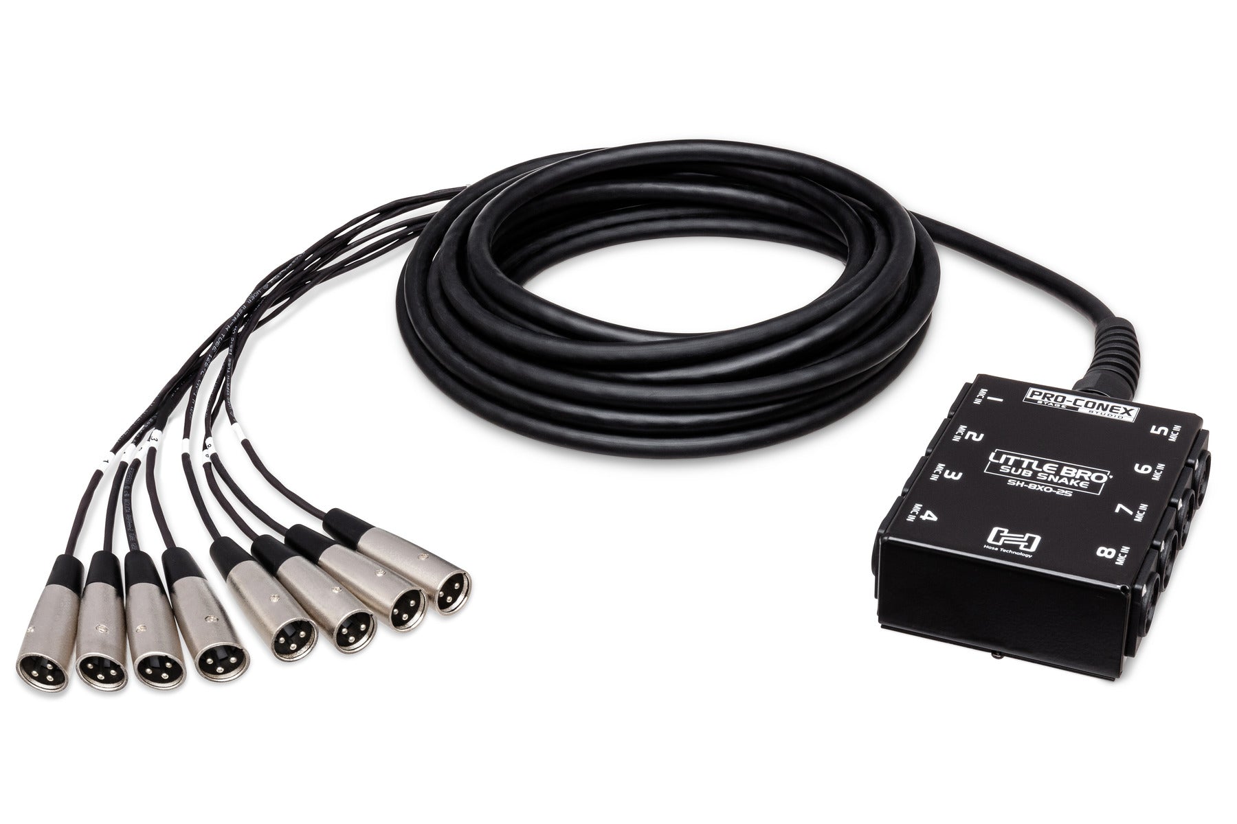 Hosa SH8X050 Pro-Conex Little Bro' Sub Snake, 8 X XLR Sends And No Returns, 50 Ft / 15M