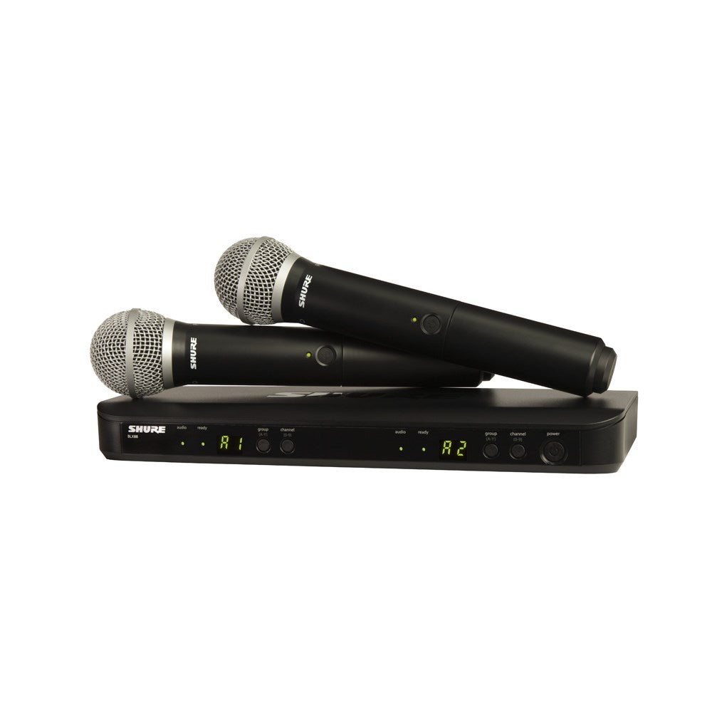 Shure BLX288/PG58 Wireless Dual Handheld System (K14: 614-638MHz)