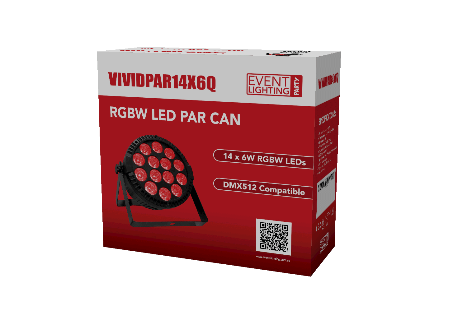Event Lighting VIVIDPAR14X6Q - Indoor Party Par with 14 x 6W RGBW