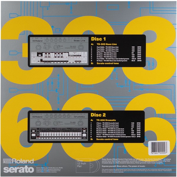 Serato 12" TB-303 / TR-606 Limited Edition Control Vinyl (Pair) Drumatix Control Vinyl