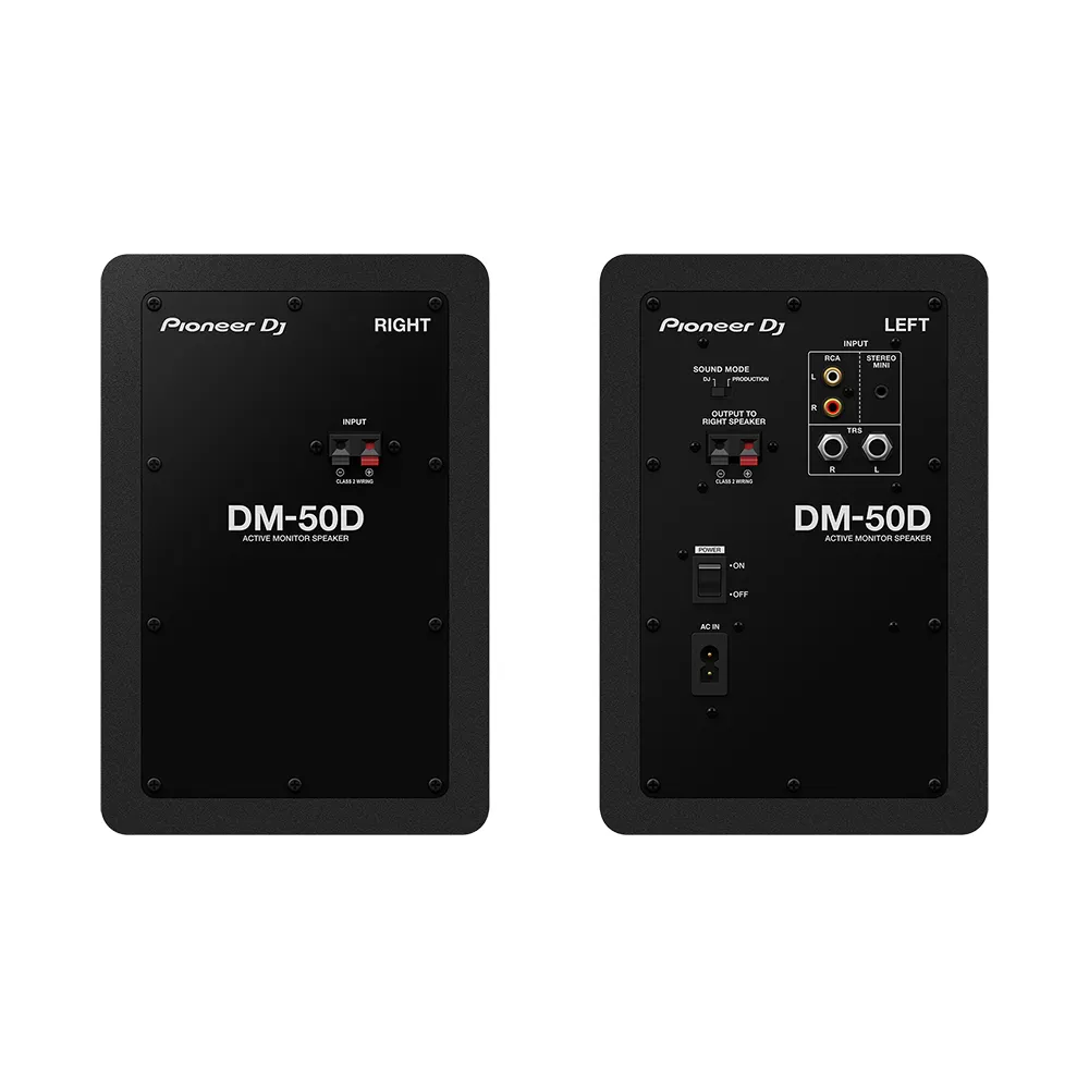 Pioneer DJ DM-50D Loudspeaker Compact Monitor Powered 2-way 5" LF; D Class Amp; Black (Pair)