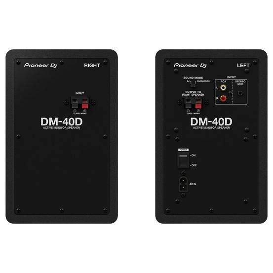 Pioneer DJ DM40D Loudspeaker Compact Monitor Powered 2-way; 4" LF 3/4" HF; D Class Amp; Black (Pair)