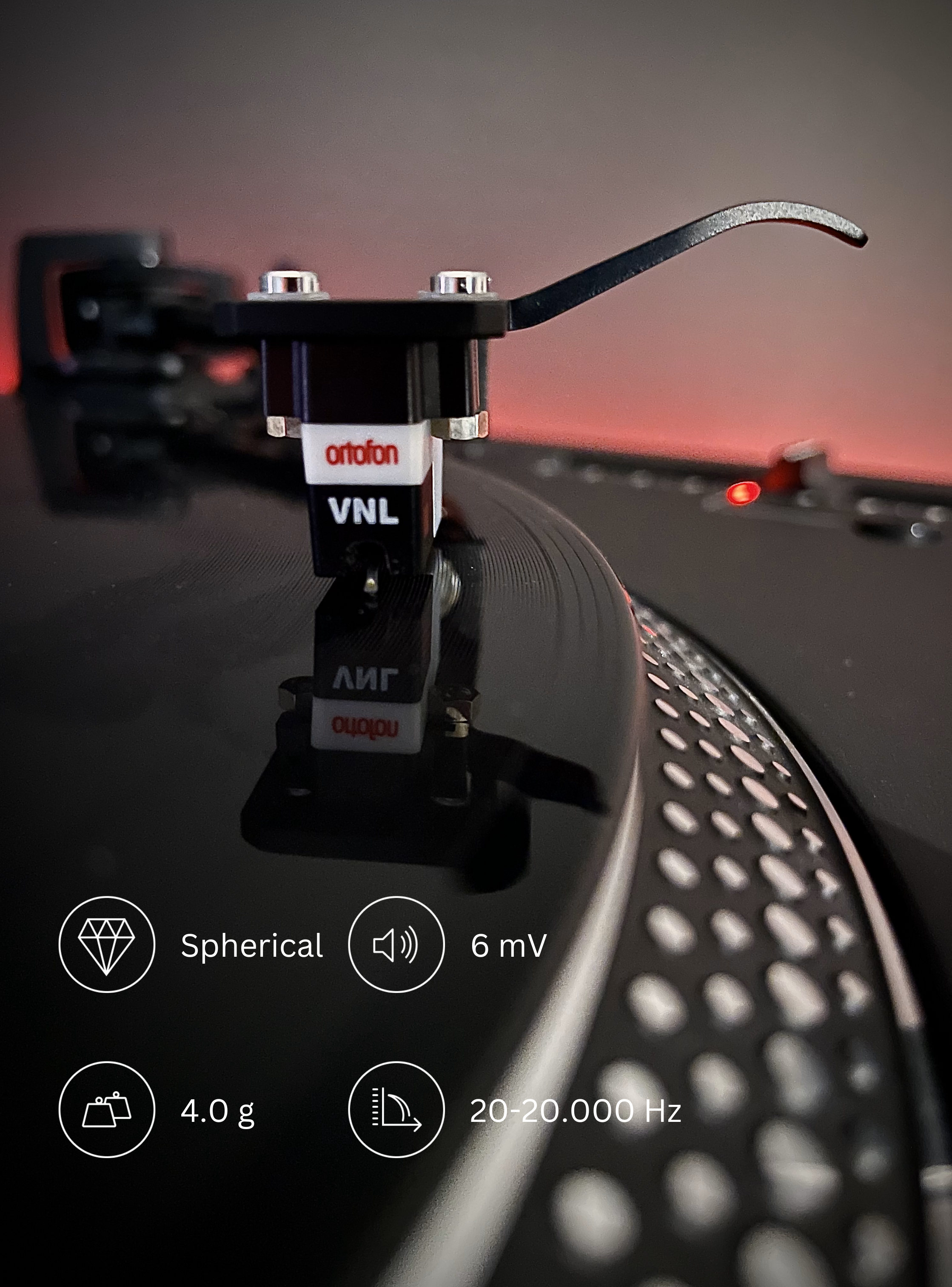 Ortofon VNL Pre-mounted Black SH4 Headshell with VNL II Stylus.