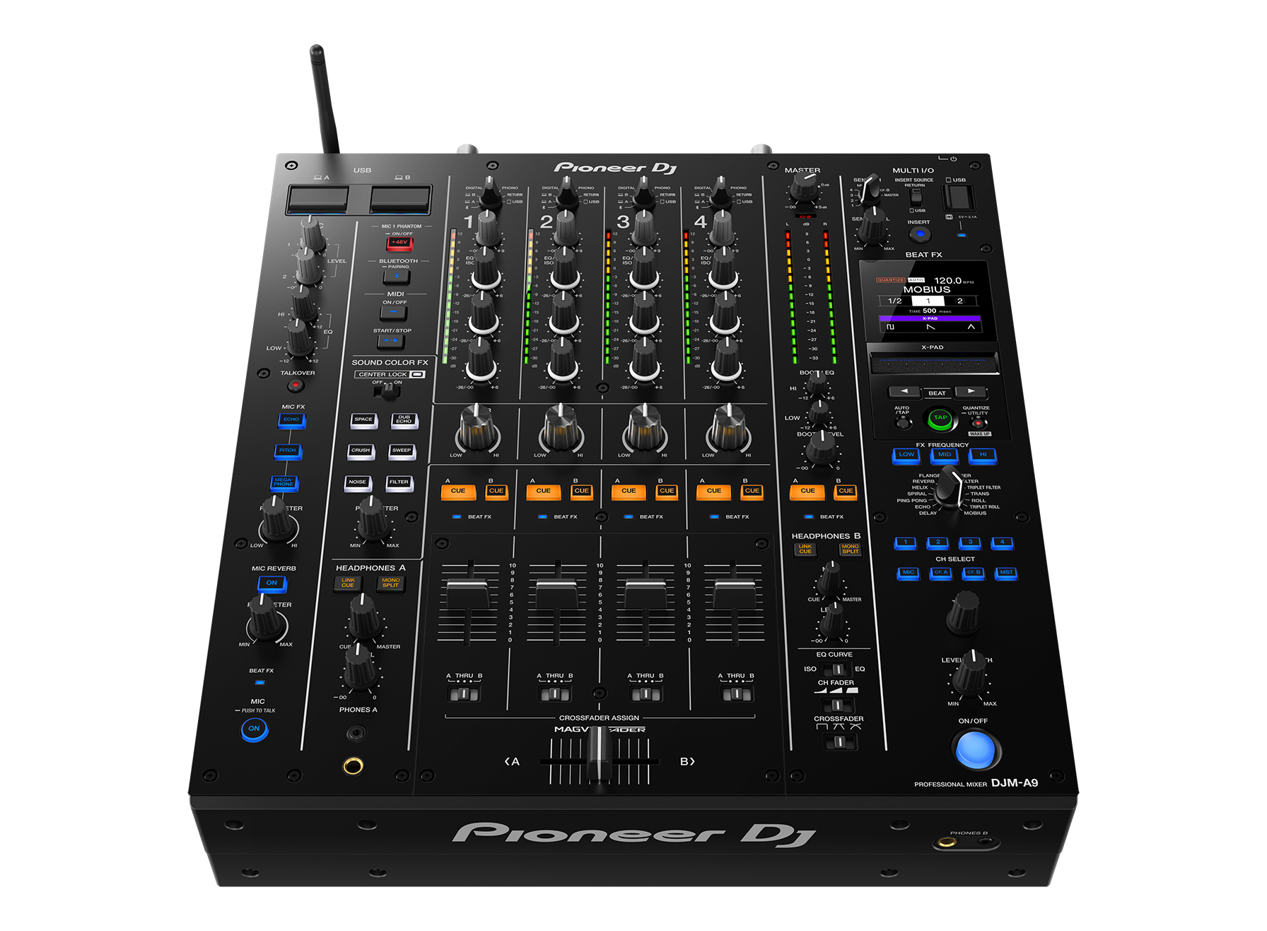 Pioneer DJ DJM-A9 Mixer Professional 4 Channel DJ Mixer w/ Bluetooth