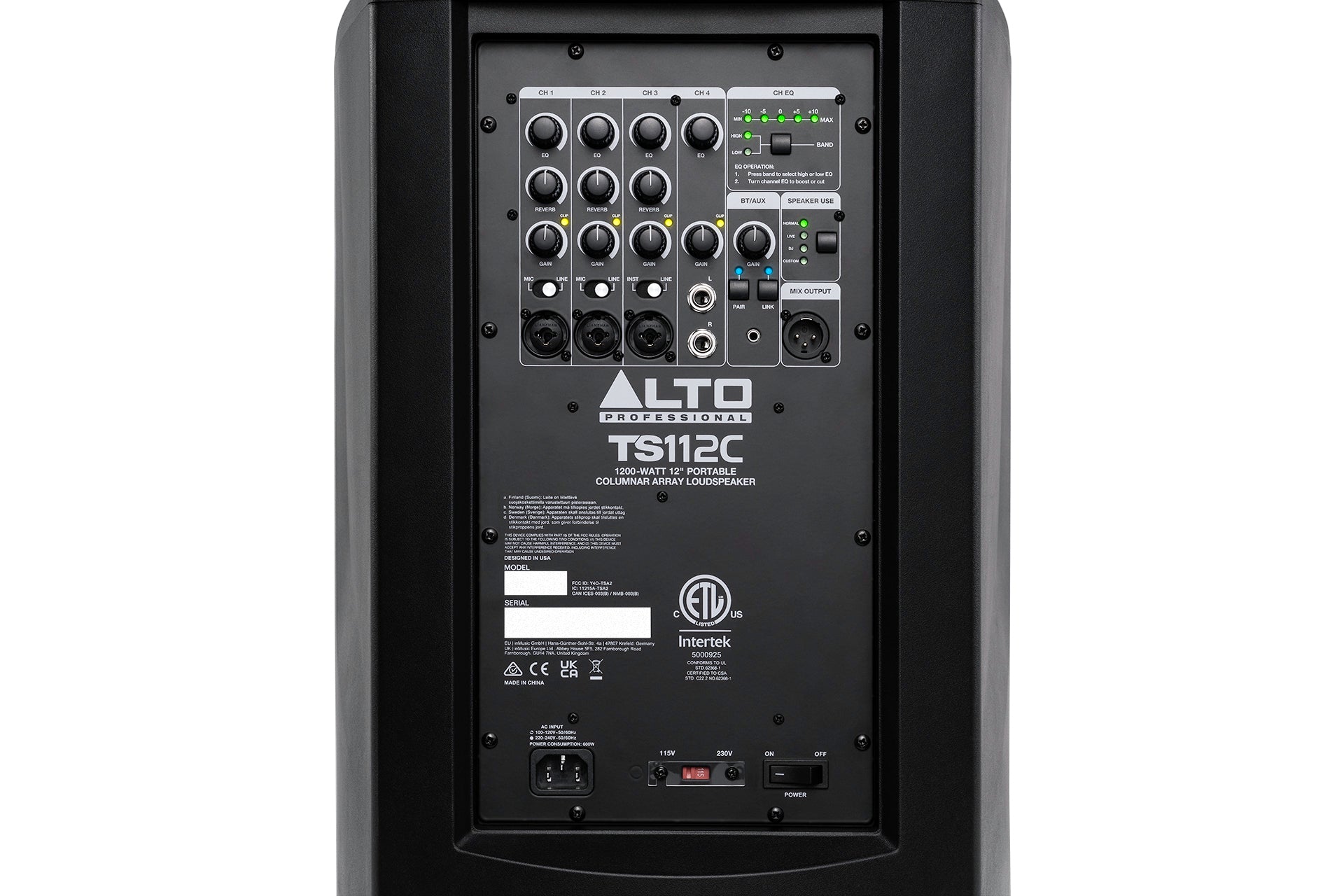 Alto Professional - TS112C - Portable Column Array PA Speaker w/ DSP & Bluetooth