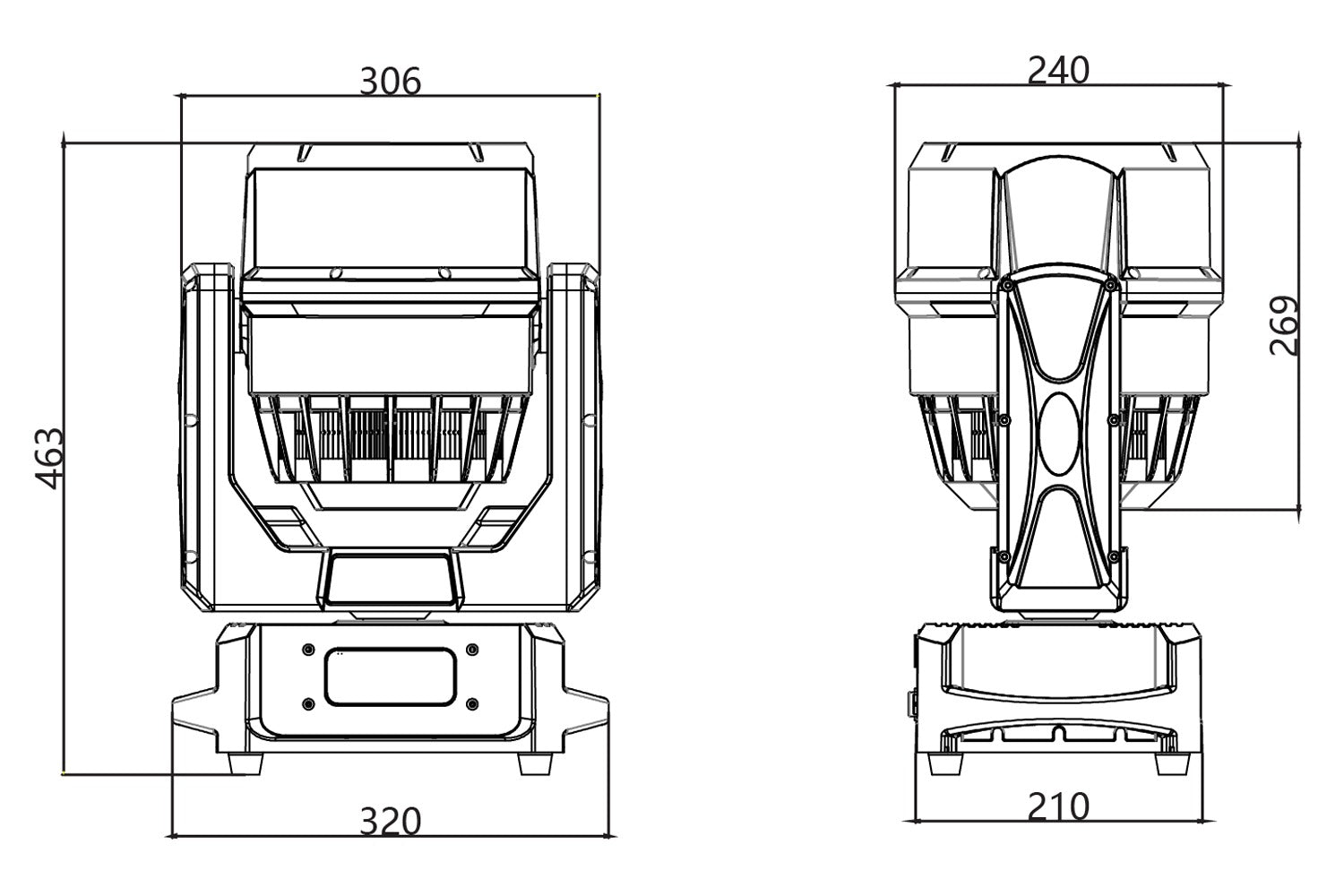 Event Lighting DELUGEM7X60WFX - IP65 Moving Head Zoom Wash with 7 x 60W RGBW  + 28 x 0.5W RGB LEDs