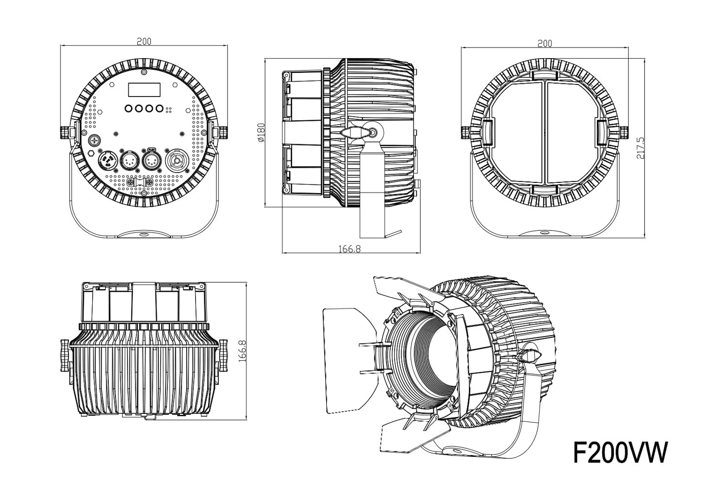 Event Lighting F200VW - Variable White Fresnel with Manual Zoom