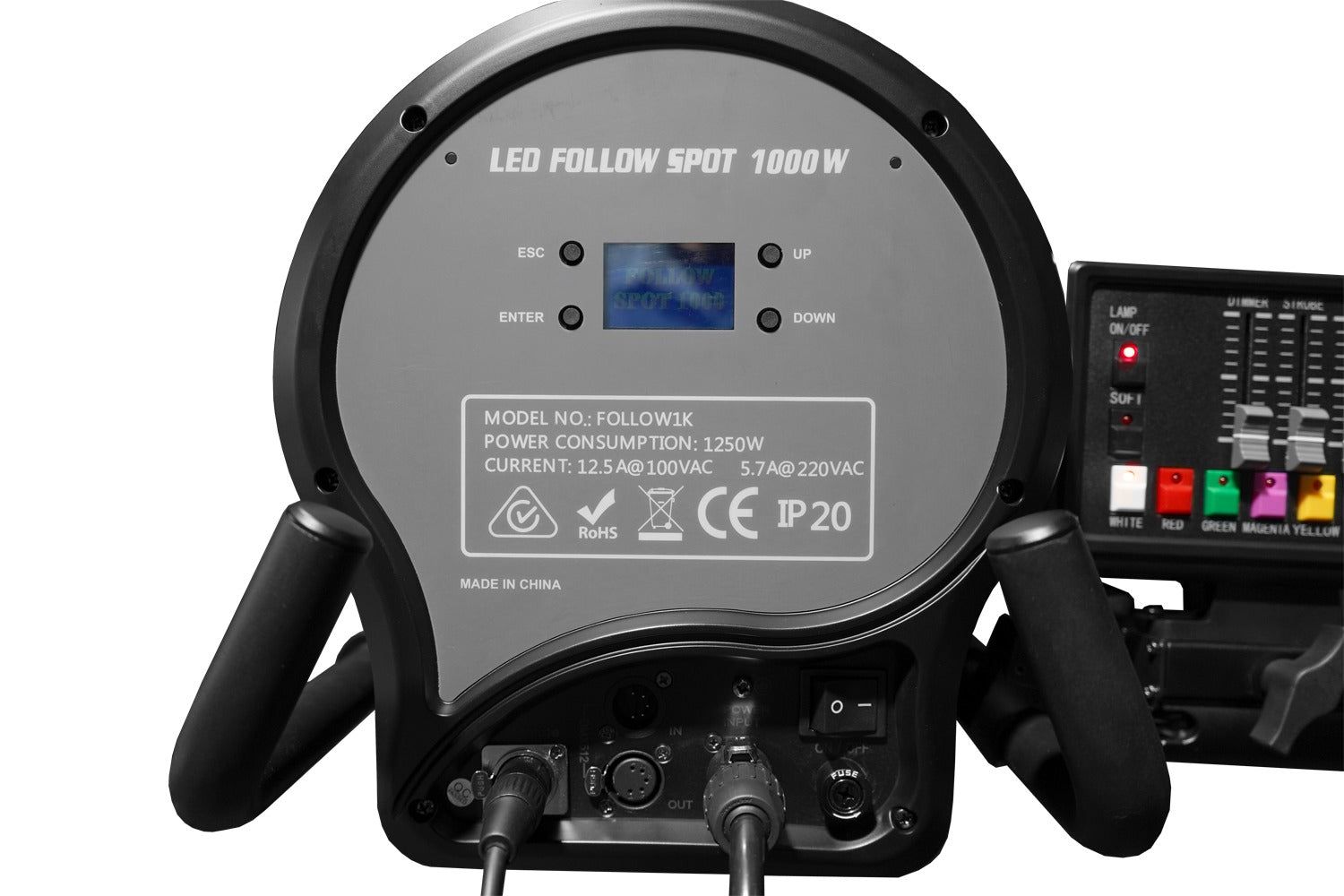 Event Lighting FOLLOW1K - 1000W LED Followspot with Stand and Road Case