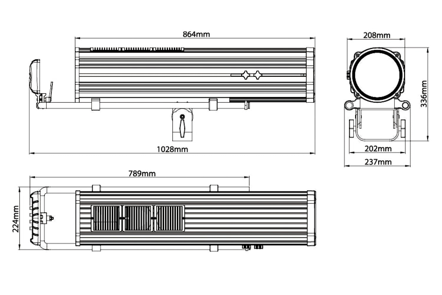 Event Lighting FOLLOW600 - 600W LED Followspot with Stand and Road Case