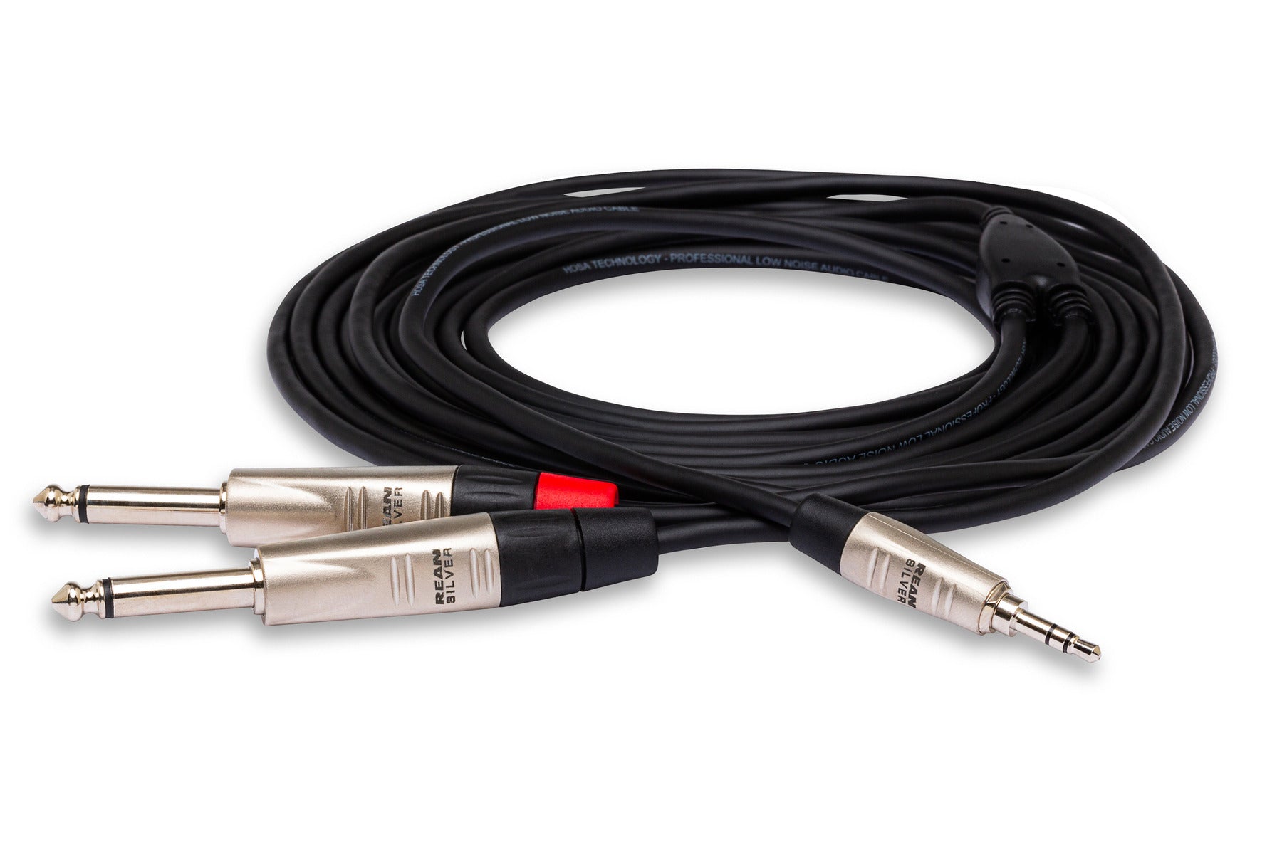 Hosa Pro HMP003Y Pro Stereo Breakout, Rean 3.5 Mm TRS To Dual 1/4 In Ts, 3 Ft / 0.9M