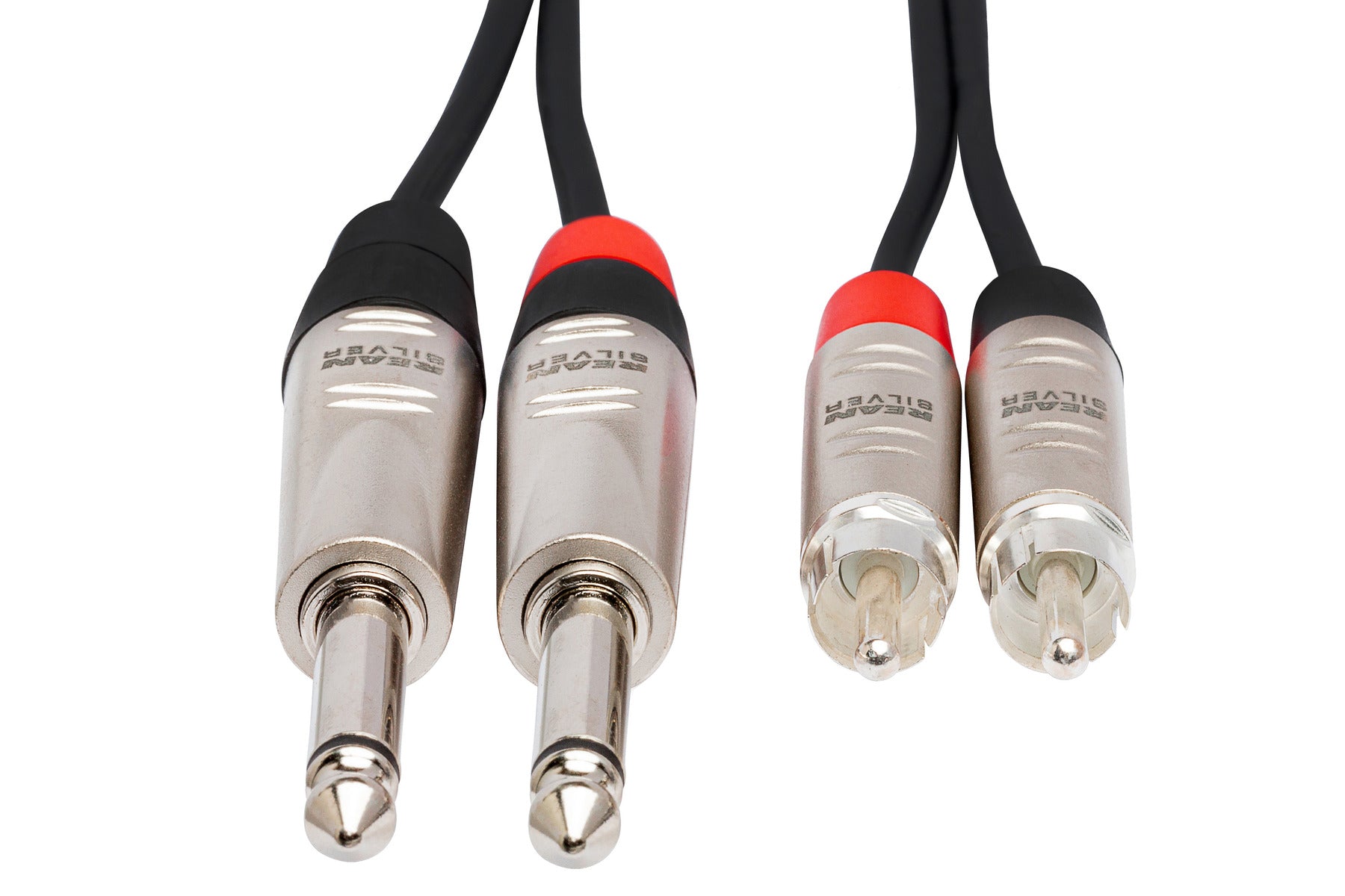 Hosa Pro HPR015X2 Pro Stereo Interconnect, Dual Rean 1/4 In TS To RCA, 15 Ft / 4.5M