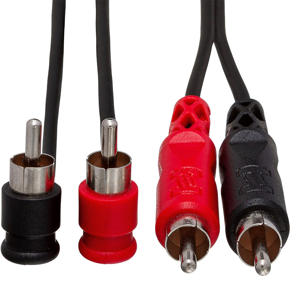 Hosa CRA202R Stereo Interconnect, Dual RCA To Dual Right-Angle RCA, 2 M