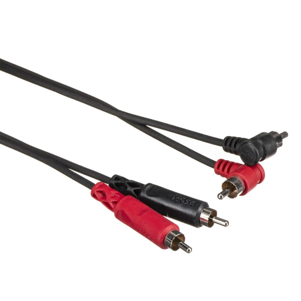 Hosa CRA202R Stereo Interconnect, Dual RCA To Dual Right-Angle RCA, 2 M