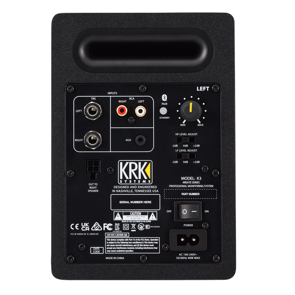 KRK Kreate 3 Active 3" Two-Way Studio Bluetooth Monitors (Pair)