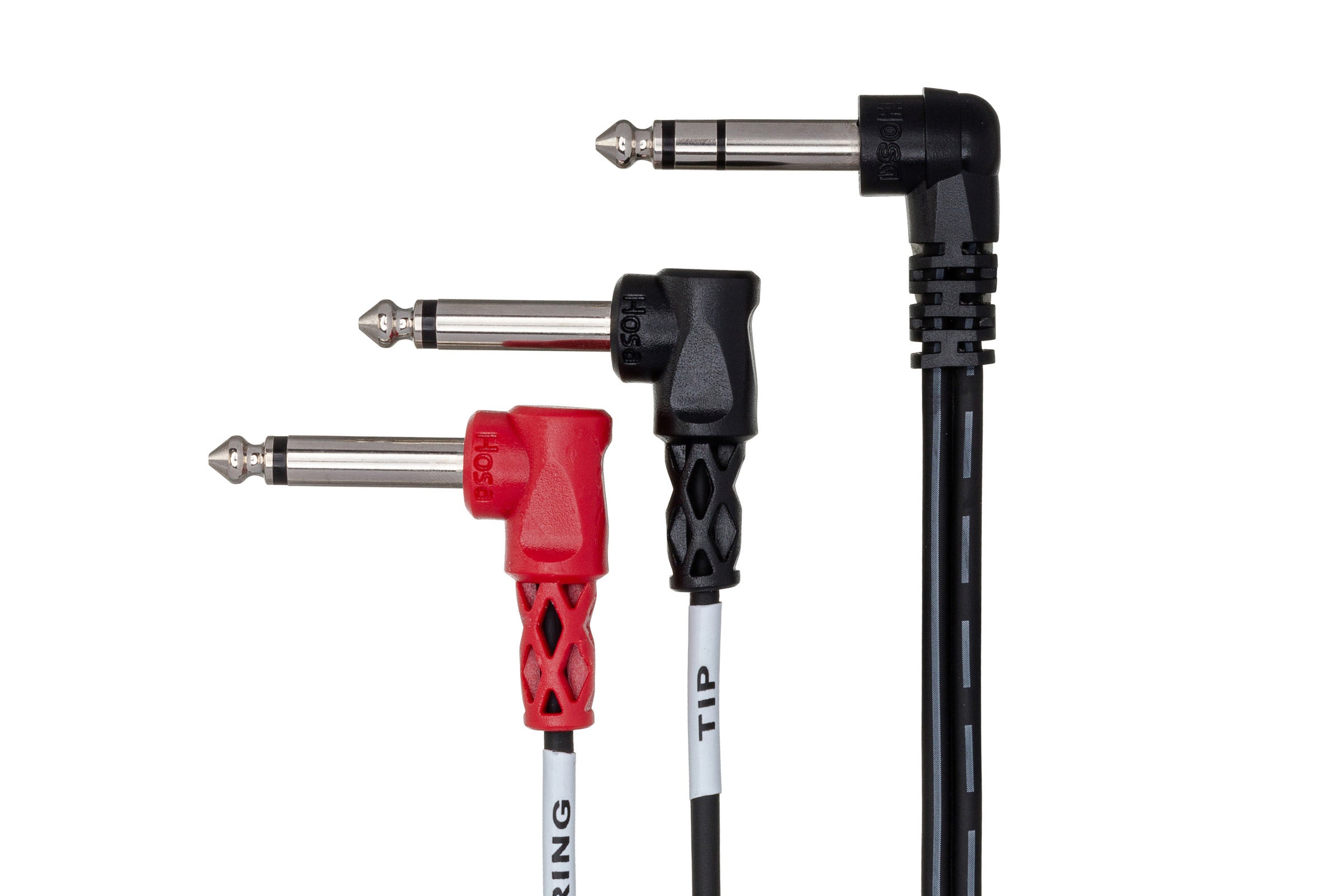 Hosa STP201RR Insert Cable, Right-Angle 1/4 In TRS To Dual Right-Angle 1/4 In TS, 1 M