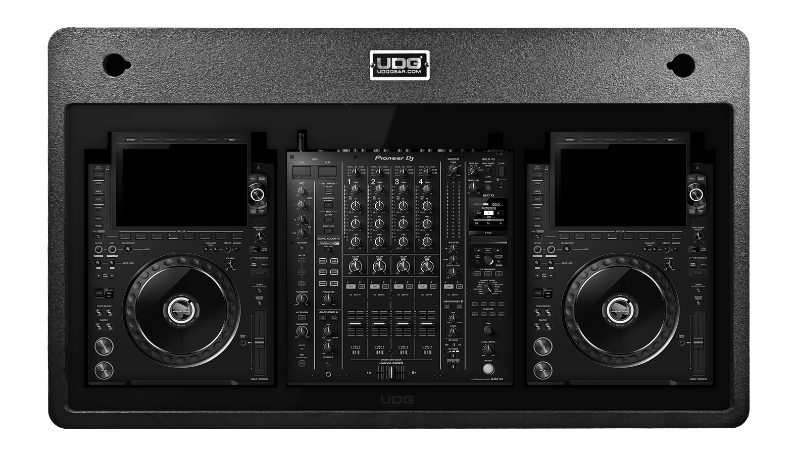UDG Ultimate Set AlphaTheta CDJ-3000X/Pioneer DJ DJM-A9 Faceplate Black For The DJ Podium Workstation