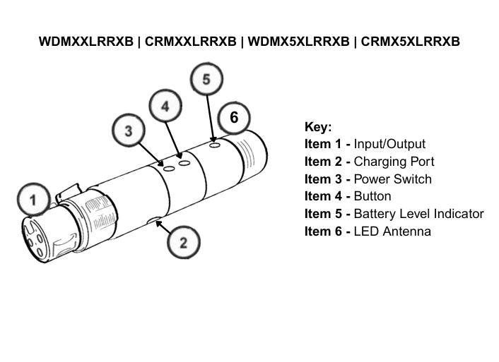 Event Lighting WDMXXLRRXB - Wireless DMX 3-pin XLR plug receiver 2.4Ghz W DMX protocol