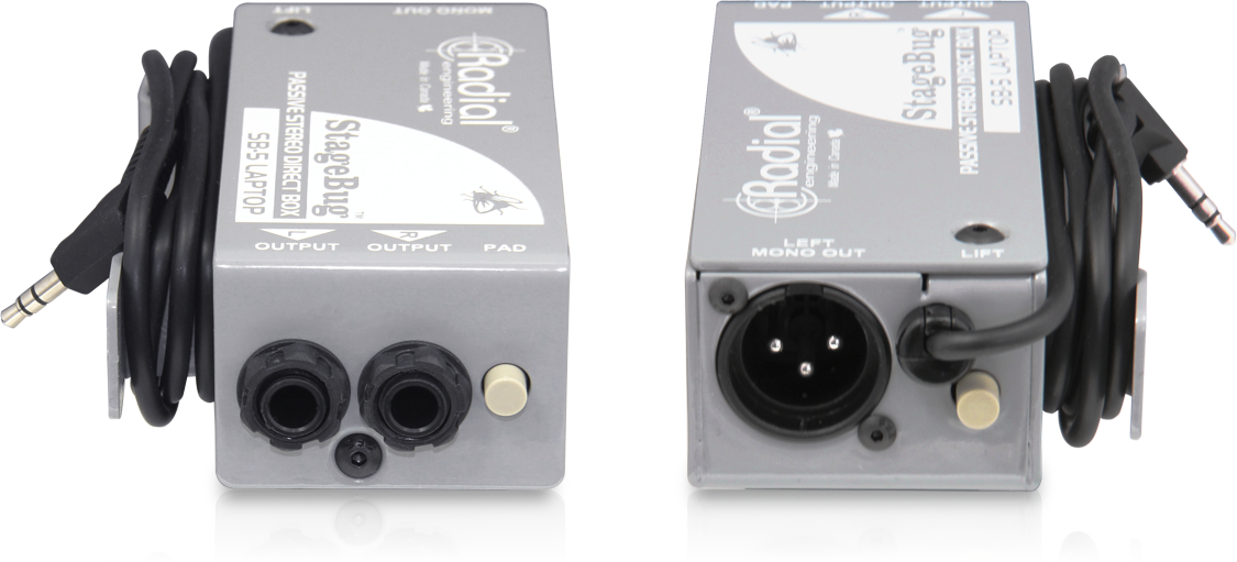 Radial SB-5 - StageBug - Passive Stereo Direct Box For Laptops & Mobile Devices