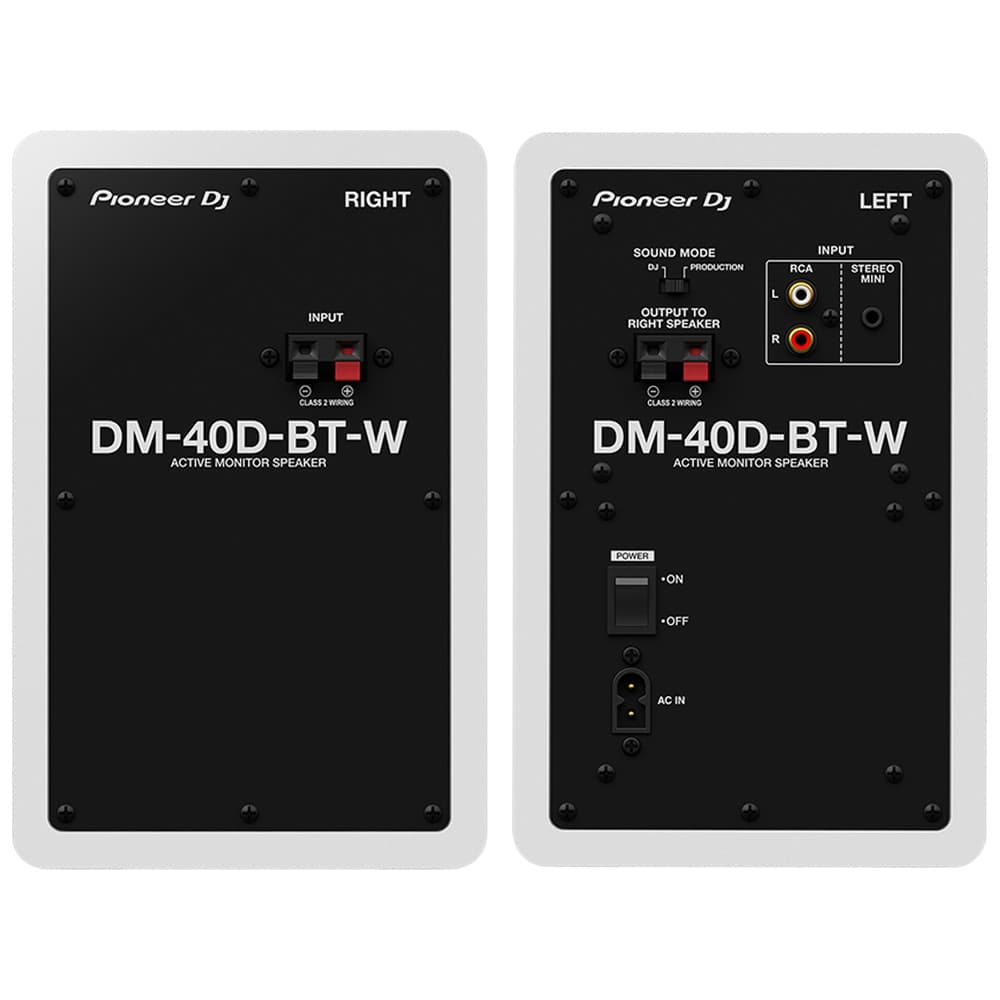 Pioneer DJ DM-40D-BT-WH 4" Active Studio Bluetooth Monitors (Pair) White